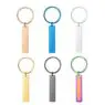 Keychain blank laser engraving stainless steel custom logo creative personality bar rectangle metal keychains promotional gift