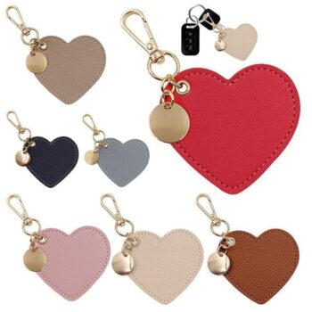 Heart keychain valentine's day birthday gift creative fashion backpack pendant pu leather key chains keyring accessories gift