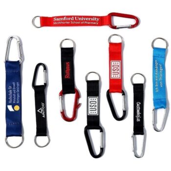Manufacturer short custom keychain lanyards strap promotional carabiner keychain