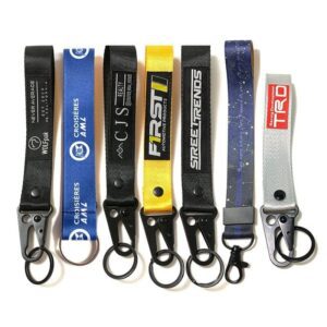 Promotional custom luxury thick black wrist lanyard keychain tactical quick release nylon lanyard