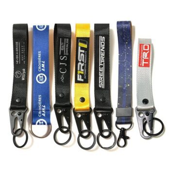 Promotional custom luxury thick black wrist lanyard keychain tactical quick release nylon lanyard