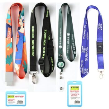 Economic custom retractable lanyards neck strap printed logo polyester sublimation id card badge holder lanyard
