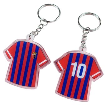 Cheap recycled plastic shirt shaped sublimation soccer jersey keyrings