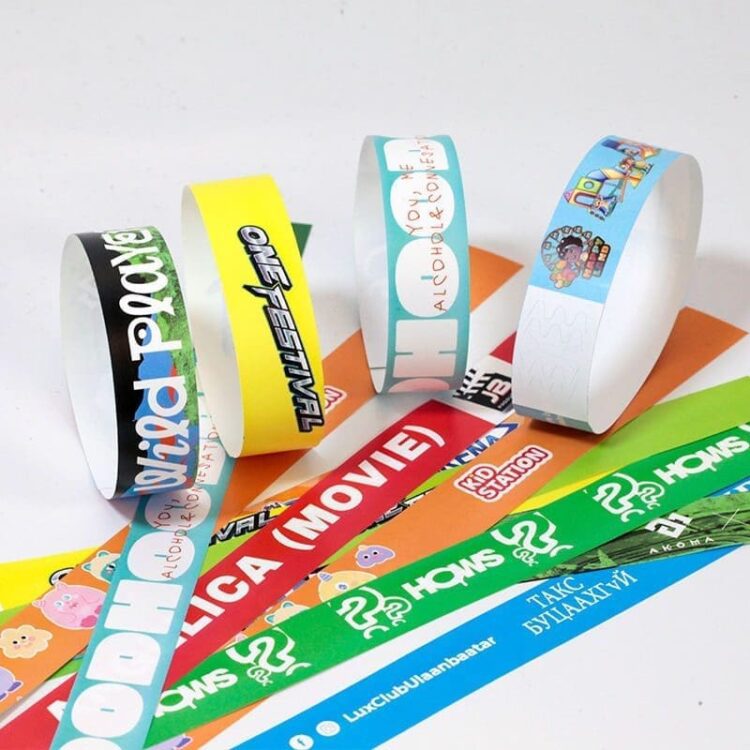 Customized tyvek bracelet disposable waterproof tearproof party festival club event printing tyvek paper bracelets wristbands