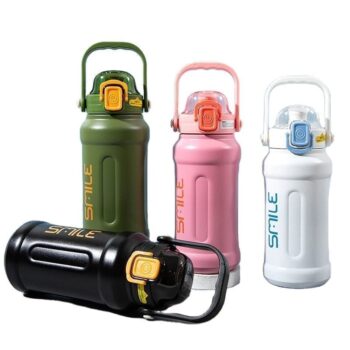 1000ml custom logo wide mouth bpa free vacuum insulated stainless steel water bottle with straw lid