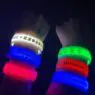 Promotional logo color qr code customized led wristbands seven colors led wristbands for events with rfid