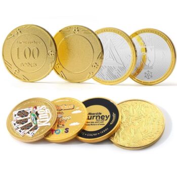 Design your own logo custom coin metal zinc alloy gold sliver coin collection enamel poker chips coin games with packing box