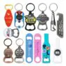 Customized logo cast iron zinc alloy bar blade metal beer soda opener decapsuleur keychain custom bottle opener