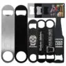 Custom bottle opener engraved laser logo black bar blade flat beer opener stainless steel sublimation blank bottle opener blanks