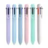 Wholesale novelty cute 6-in-1 colors abs plastic ball point pen with selling custom printed logo for student stationery gift