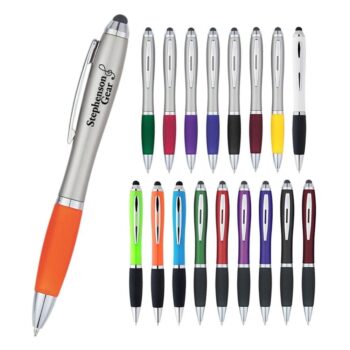 Diy personalized plastic fat stylus ball pen with touchscreen universal bulk ink custom logo printed printing ballpoint