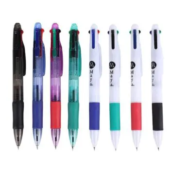 Hot selling wholesale logo customized 4 color ball point pen 4 in 1 multicolor ballpoint pen click