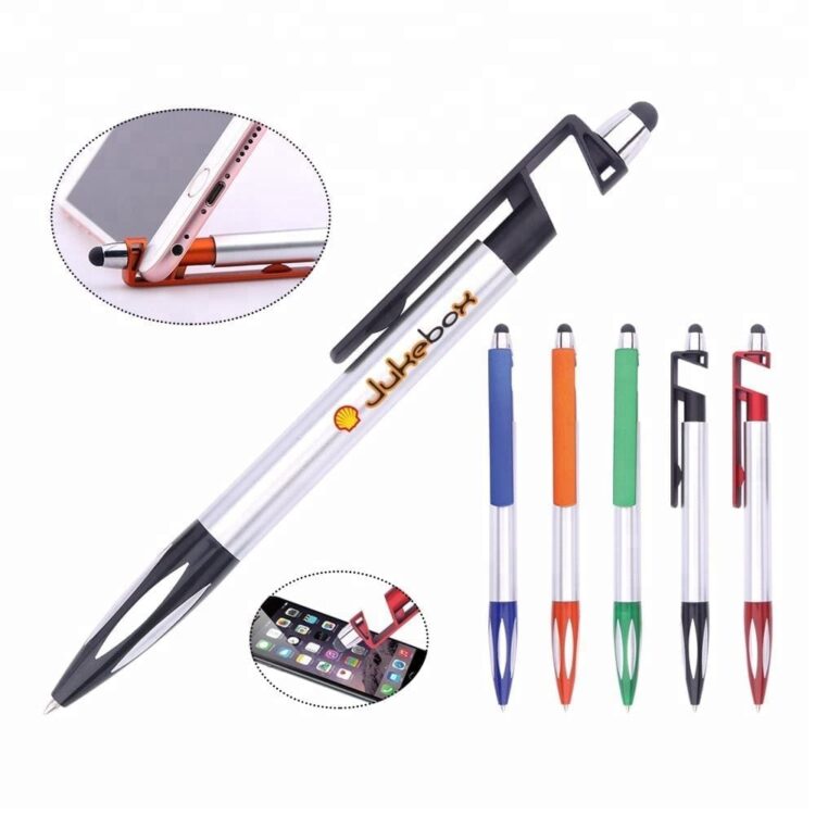 Wholesale phone stand ballpoint pen touch screen point 3 in 1 promotional advertising ball pens