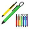 Novelty 3 in 1 multiuse ball pen promotional custom logo pen with keychain and phone stand click ball pen