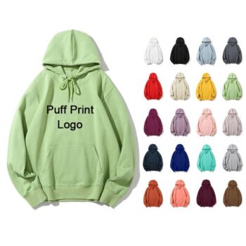 300gsm french terry designer sweatshirt embroidered puff print casual blank unisex hoodie cotton men's hoodie