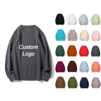 Custom 300gsm cotton terry unisex oversized crewneck sweatshirt men puffer printed sweatshirt hoodie