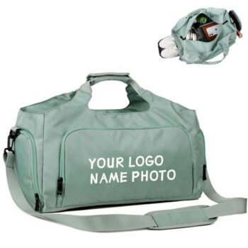 Custom logo sports fitness bag with shoe compartment travel bag waterproof hand luggage bag for swimming hiking camping