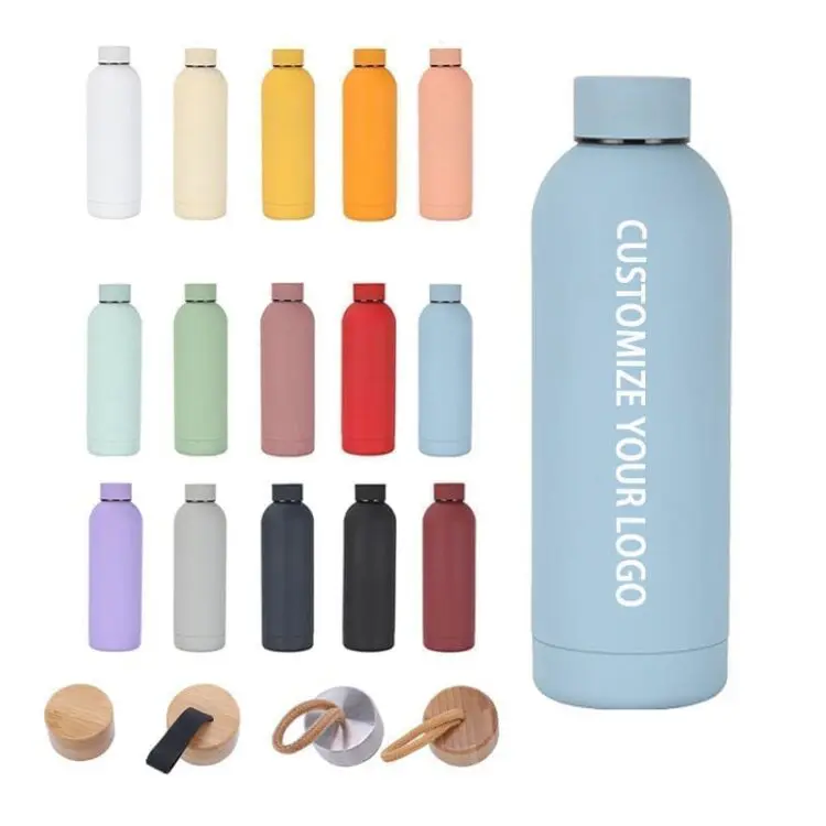 Customized logo 500 ml thermal vacuum gym double wall custom insulated drink water bottle stainless steel