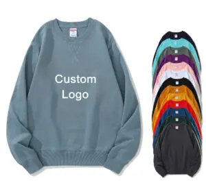 380gsm custom logo blank unisex french terry cotton crewneck sweatshirt