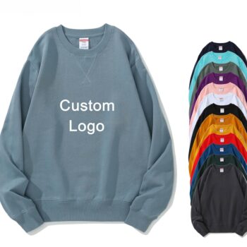 380gsm custom logo blank unisex french terry cotton crewneck sweatshirt