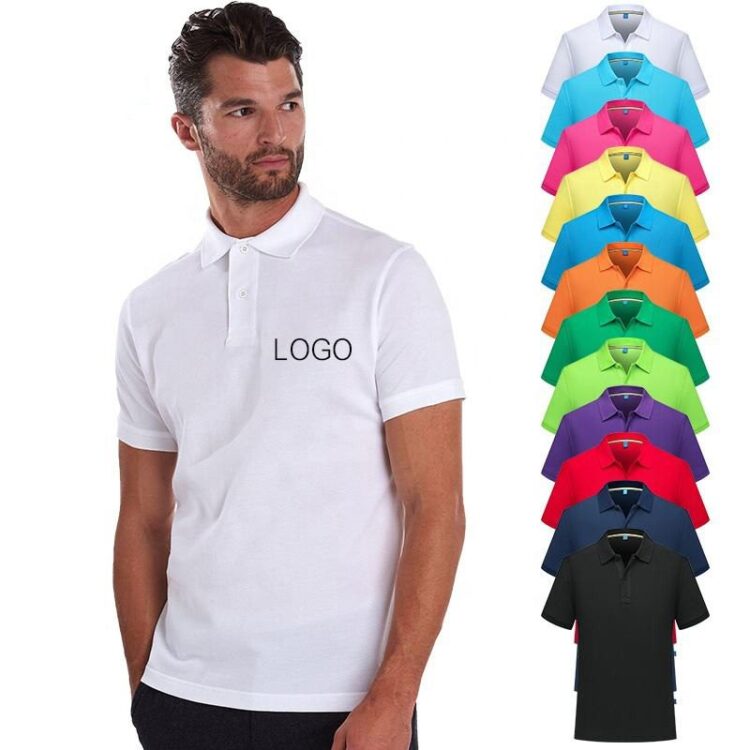 Customized colorful wholesale polo t shirt men with company embroidered printing logo unisex golf polo t-shirt