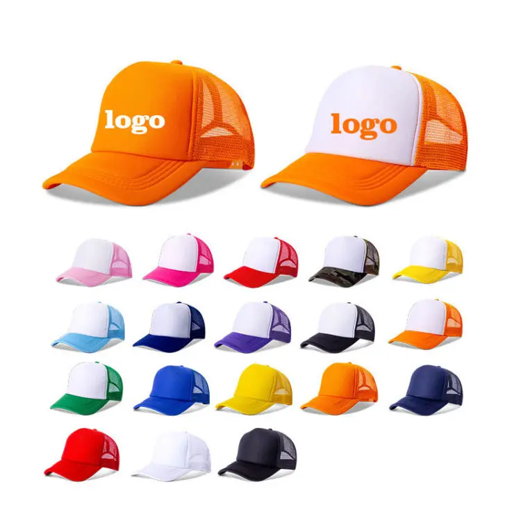 Wholesale promotion blank gorras casquette snapback foam mesh 5 panel trucker hat custom logo