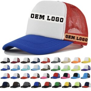 Wholesale high quality 5 panel neon colors 3d embroidery logo foam mesh baseball caps snapback custom trucker hat