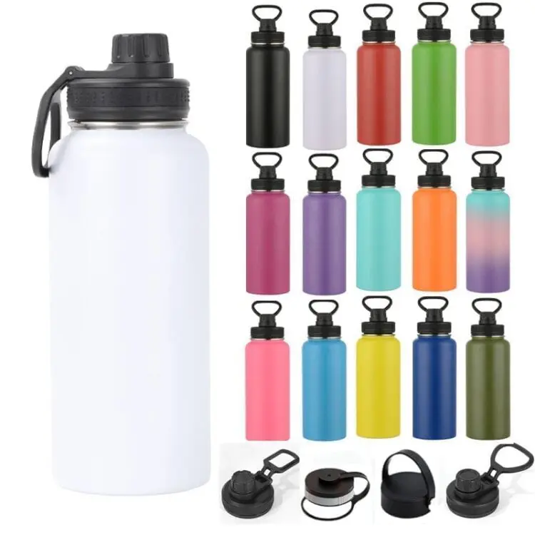 32oz stainless steel wide mouth metal bottles bpa free vacuum insulated hot and cold sports water bottles