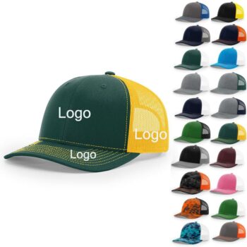Oem custom embroidery blank trucker hats cotton plain richardson 112 trucker hats