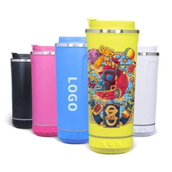 New arrival custom company logo bluetooth tumblers play music cup straight tumbler 18oz skinny tumblers with bluetooth speaker