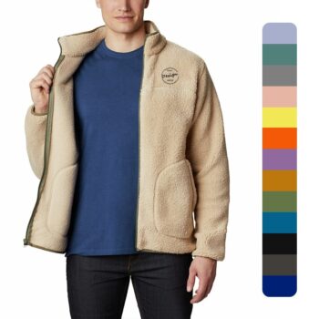 Oem embroidered streetwear casual sportswear zip up jumper soft luxury running workout custom bulk men sherpa fleece jacket