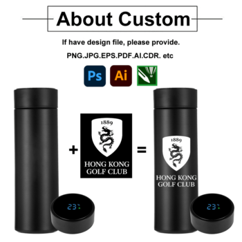 Custom logo 500ml smart led thermos bottle tumbler digital thermo manufacture vacuum flask with temperature display for gift