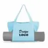 Custom women's cotton canvas yoga mat tote shopping gift travel beach gym fitness duffle towel shoulder shopper grocery bags