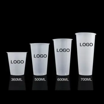 Custom logo supplier disposable pp cup clear transparent plastic tea drinks cup with lid multiple oem odm cheap plastic cup