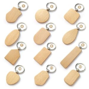 Blank wooden keychain with custom logo wood key chains beech timber wood keychain logo key chains for personalized diy crafts
