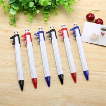 China pen factory direct 2 in 1 multi-fuctional oem plastic caliper ball ballpoint pen with caliper logo