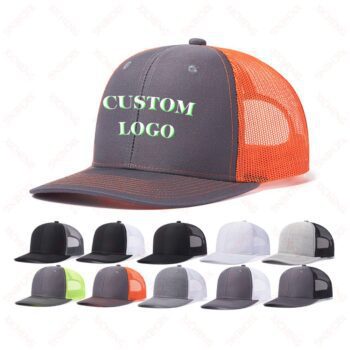 Custom logo 6 panel all colors richardson 112 trucker hats mesh with leather patches camo customized embroidery 2two tone gorras