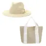 Custom logo women summer travel fedora hat and bag beach hat and bag set