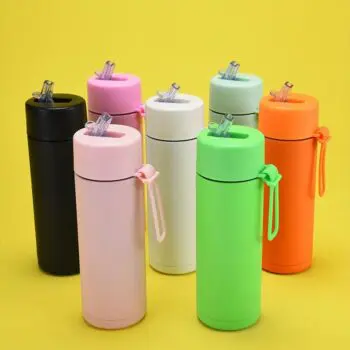 650ml stainless steel double wall insulated water bottle with straw gourde sport drinking bottle
