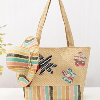 New arrival shoulder beach tote bag large handbag woven paper straw decorative beach bags