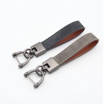 Customizable car key chain luxury genuine leather keychain pure color buckle key ring car accessories gift car keychain