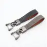 Customizable car key chain luxury genuine leather keychain pure color buckle key ring car accessories gift car keychain