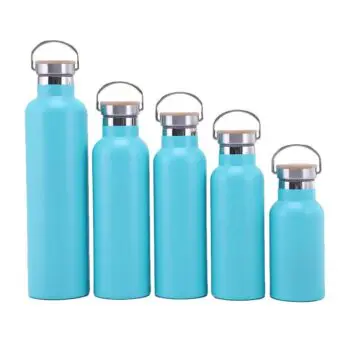 Colorful oem stainless steel drinking bottle thermal vacuum flask tea thermos water bottles with bamboo lid