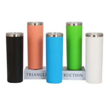 Double wall stainless steel vacuum tumbler travel mug 20 oz sublimation tumbler straight coffee mug