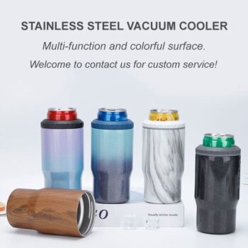 Custom 14 oz stainless steel tumbler metal beer insulated cooler mug can cooler