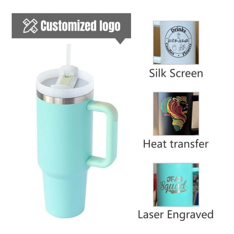 40oz cup adventure quencher flowstate reusable insulated stainless steel tumbler with handle and straw