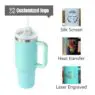 40oz cup adventure quencher flowstate reusable insulated stainless steel tumbler with handle and straw