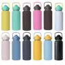 Custom logo colorful lid 18oz 22oz 32oz powder coated double wall vacuum insulated stainless steel water bottle