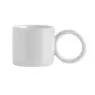 Matte glazed big ring round handle ceramic coffee cup speckled big ear mug matt black and white ceramic coffee mug