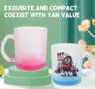 Custom logo 11oz travel beer coffee mug cups sublimation gradient color frosted glass mugs with handle